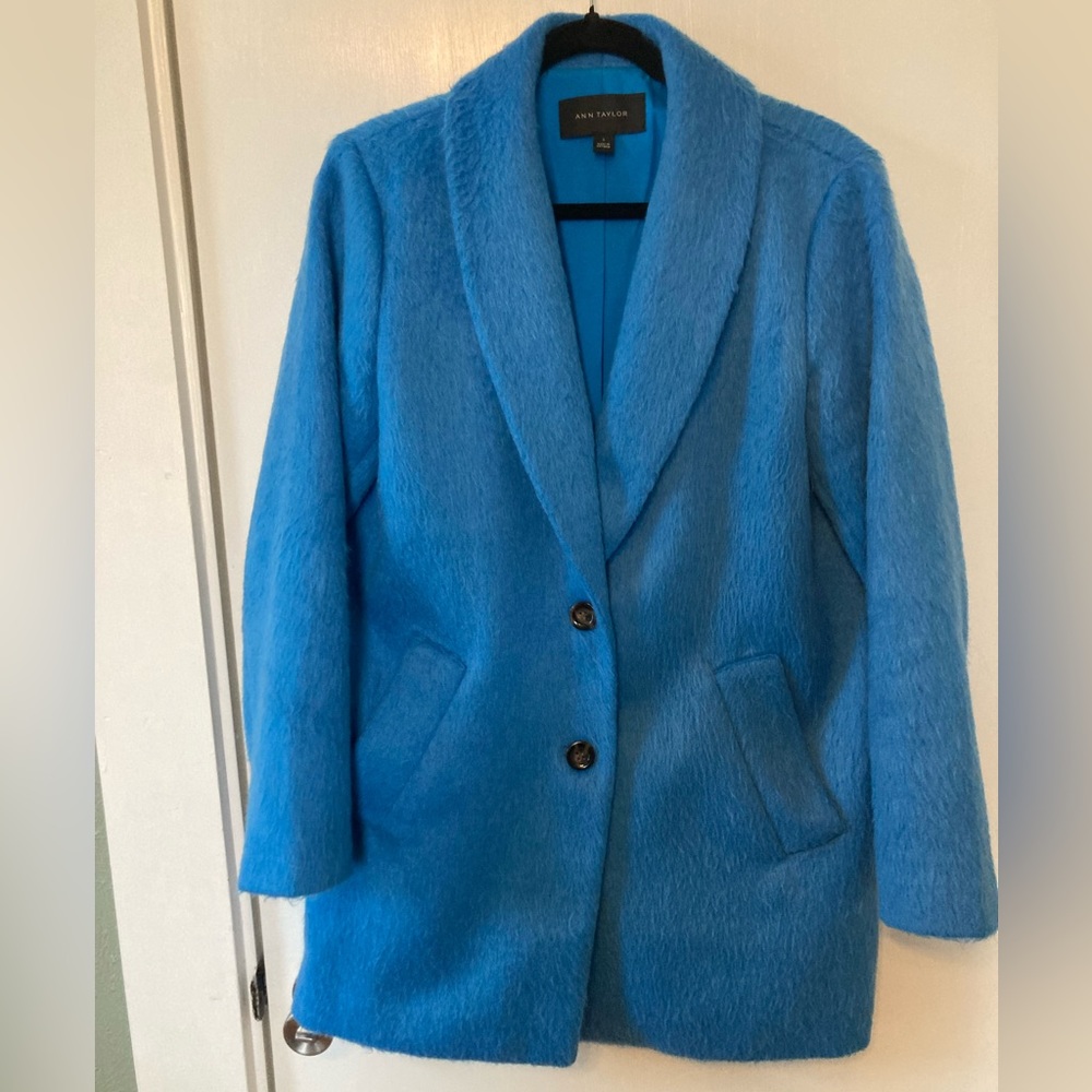 Ann Taylor - Cocoon Coat - Blue - Size S